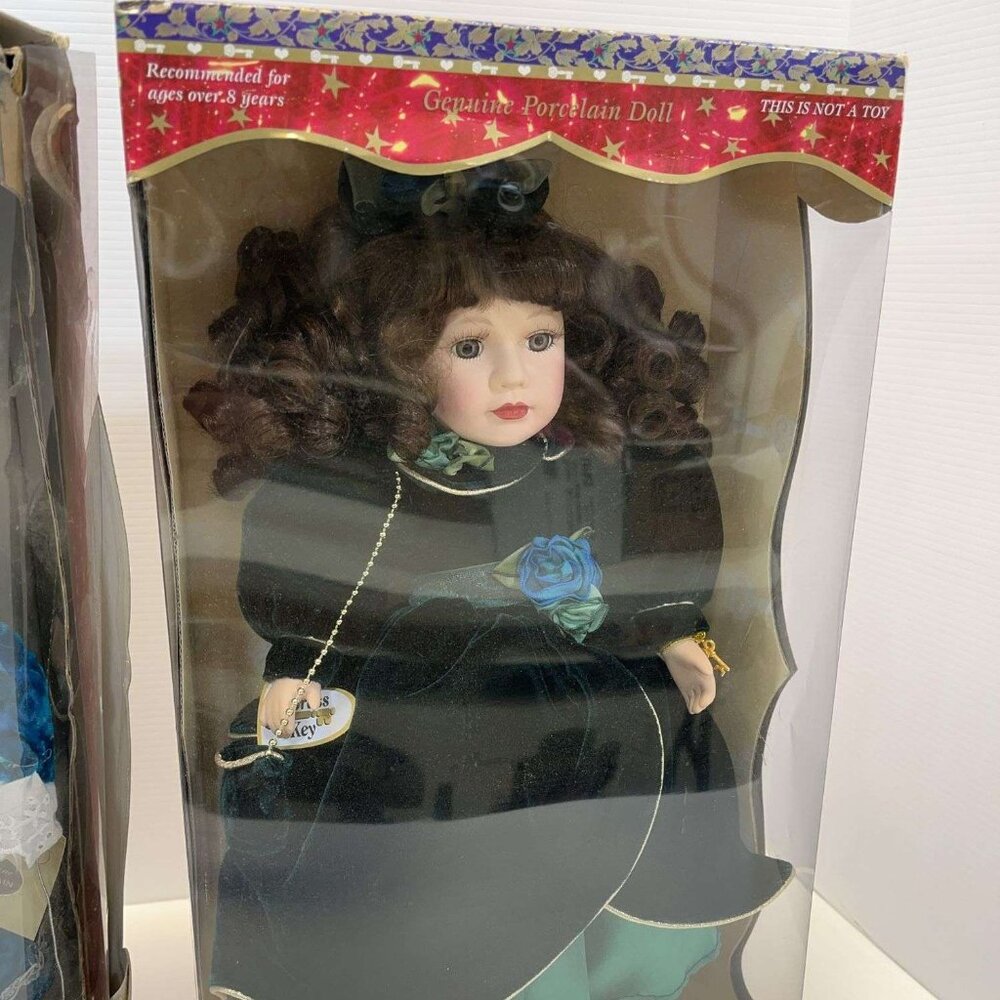 Brass Key 1990's Vintage Victorian Star Collectible Porcelain Girl Doll 16"